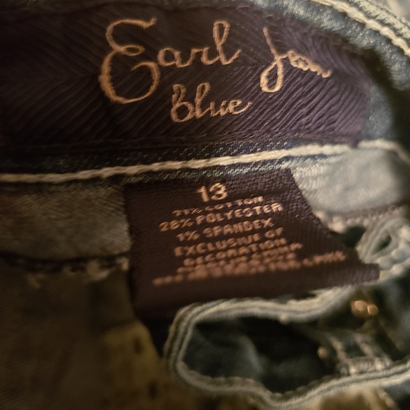 Earl Jeans Women's Blue Boot Cut with Silver Embellishments - Picture 3 of 4